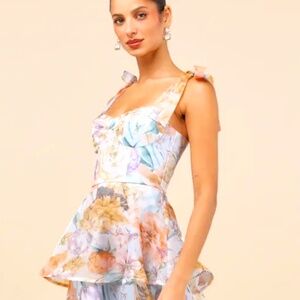 Blue Floral Midi Dress